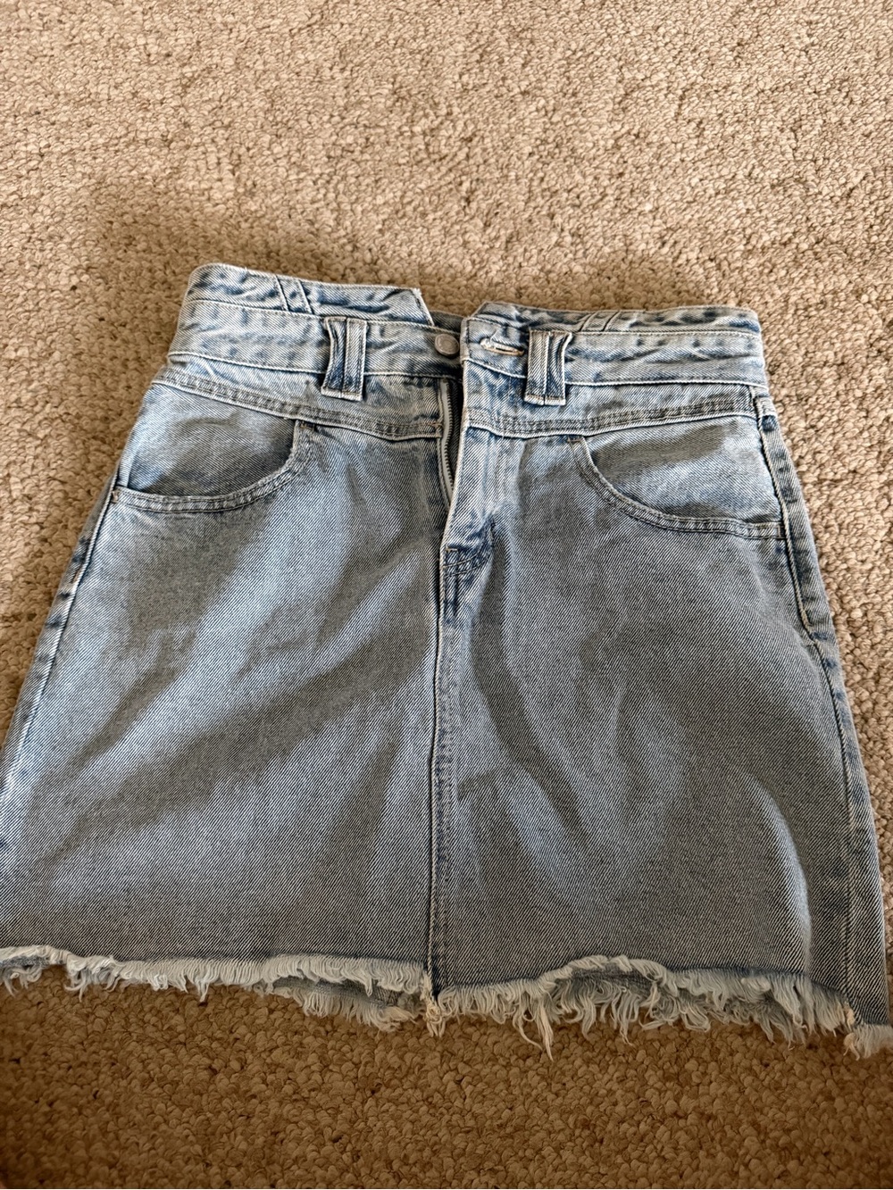 Mossimo Supply Co. Light Blue Frayed Denim Mini Skirt